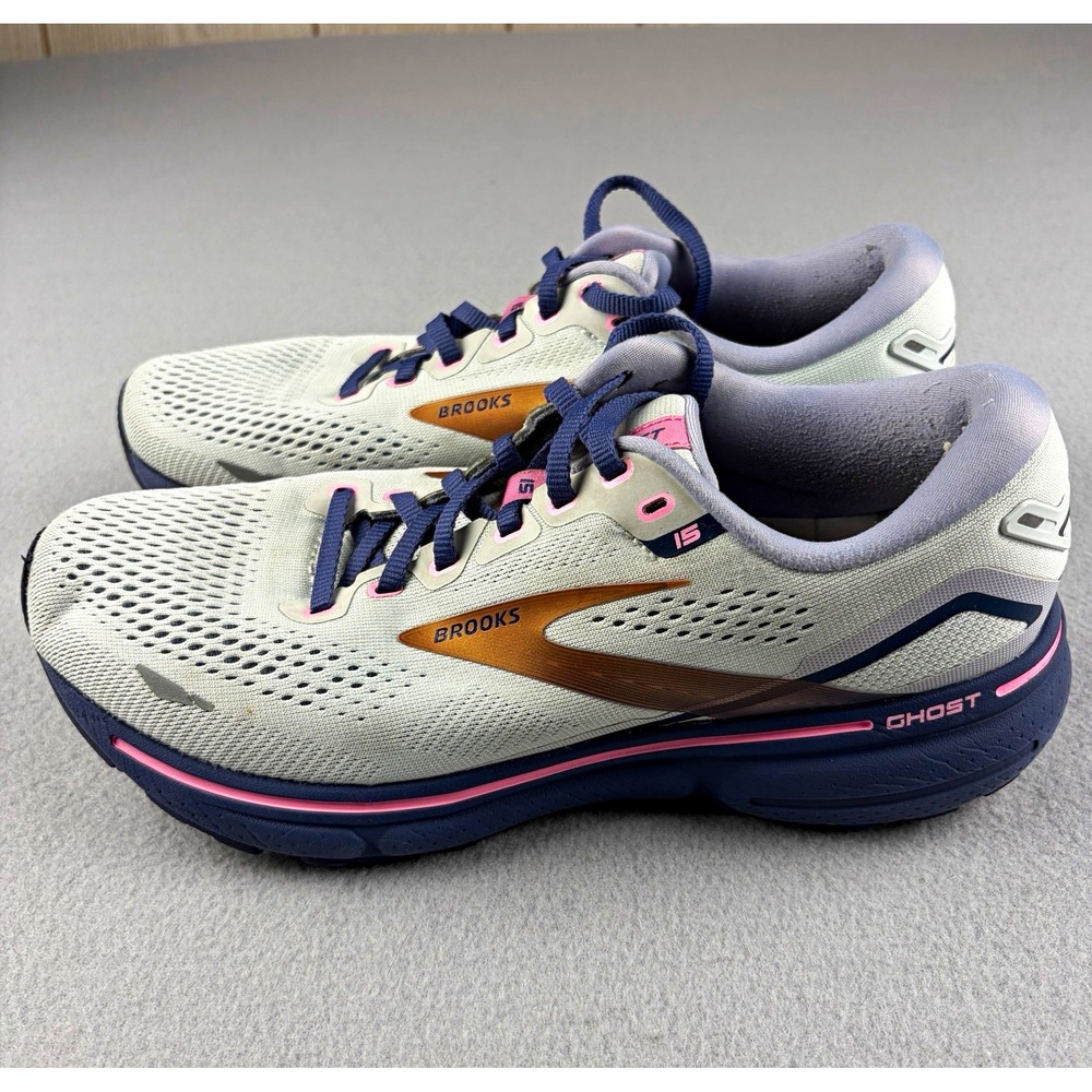 Brooks Ghost 15 Women's Size 9 B Spa Blue Pink Copper Running Shoes